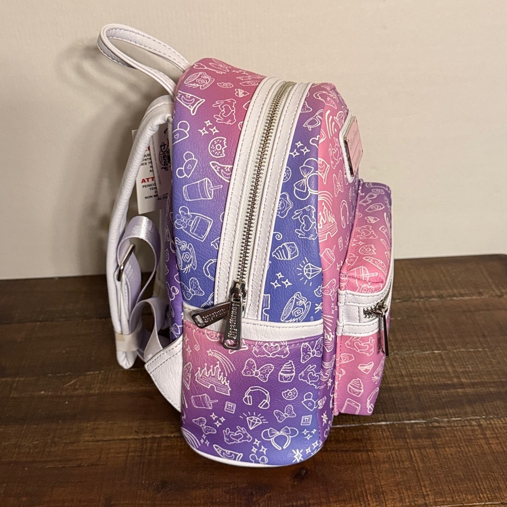 Loungefly Disney Parks Pink / Purple Ombré Mini Icons Backpack - Picture 6 of 6